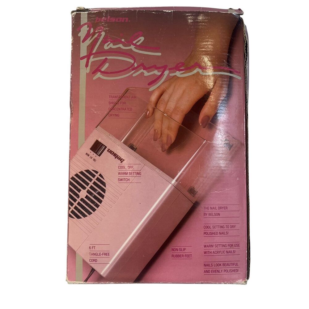 Vintage Pink Belsen Electric Nail Dryer with Cool and Warm Heat Settings Tested